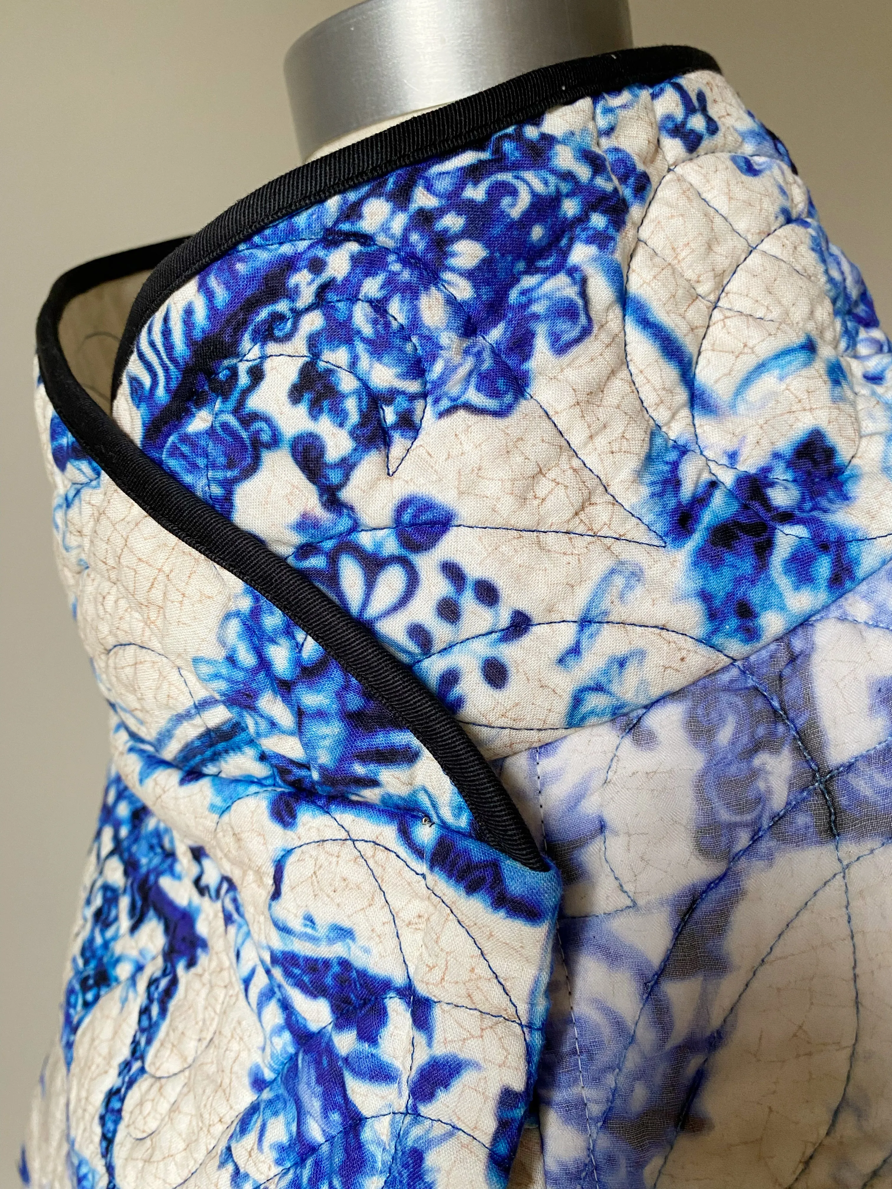 flow blue quilted cocoon