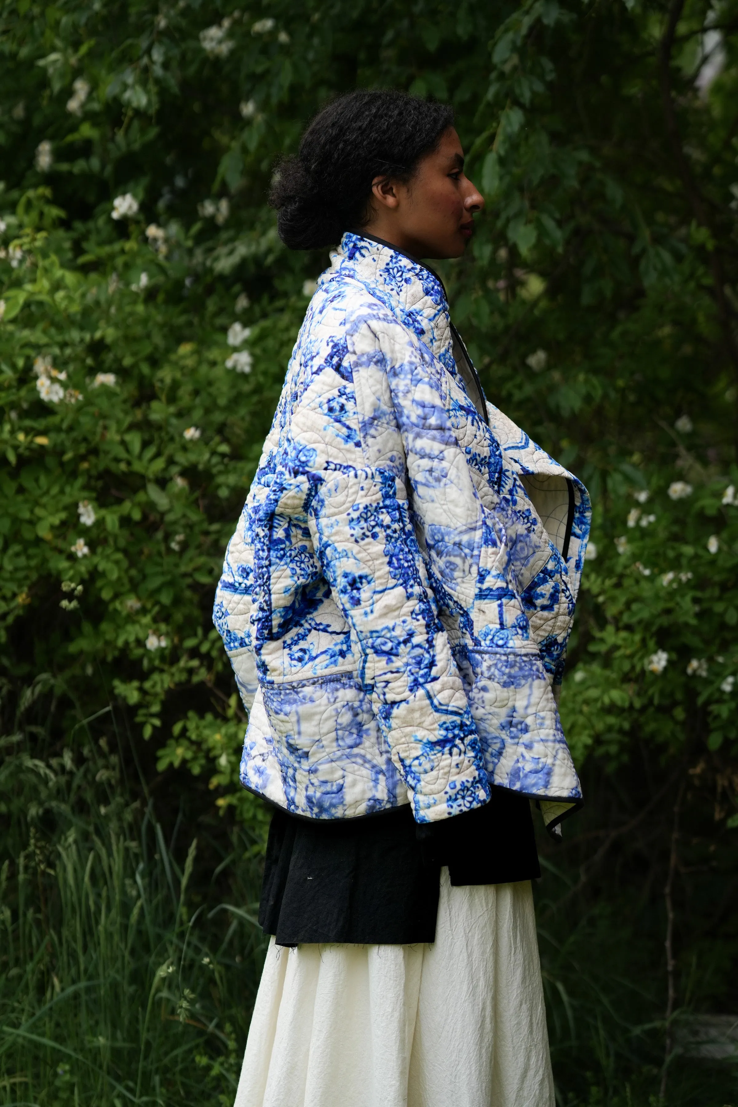 flow blue quilted cocoon