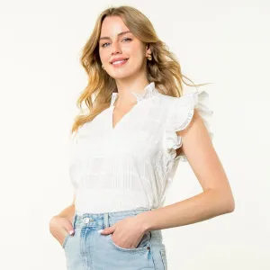 Flutter Sleeve Textured Top