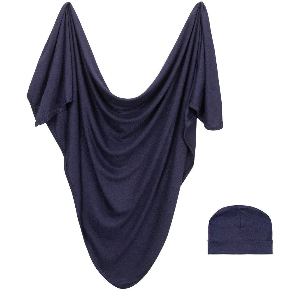 Forever Swaddle   Hat Set: Navy