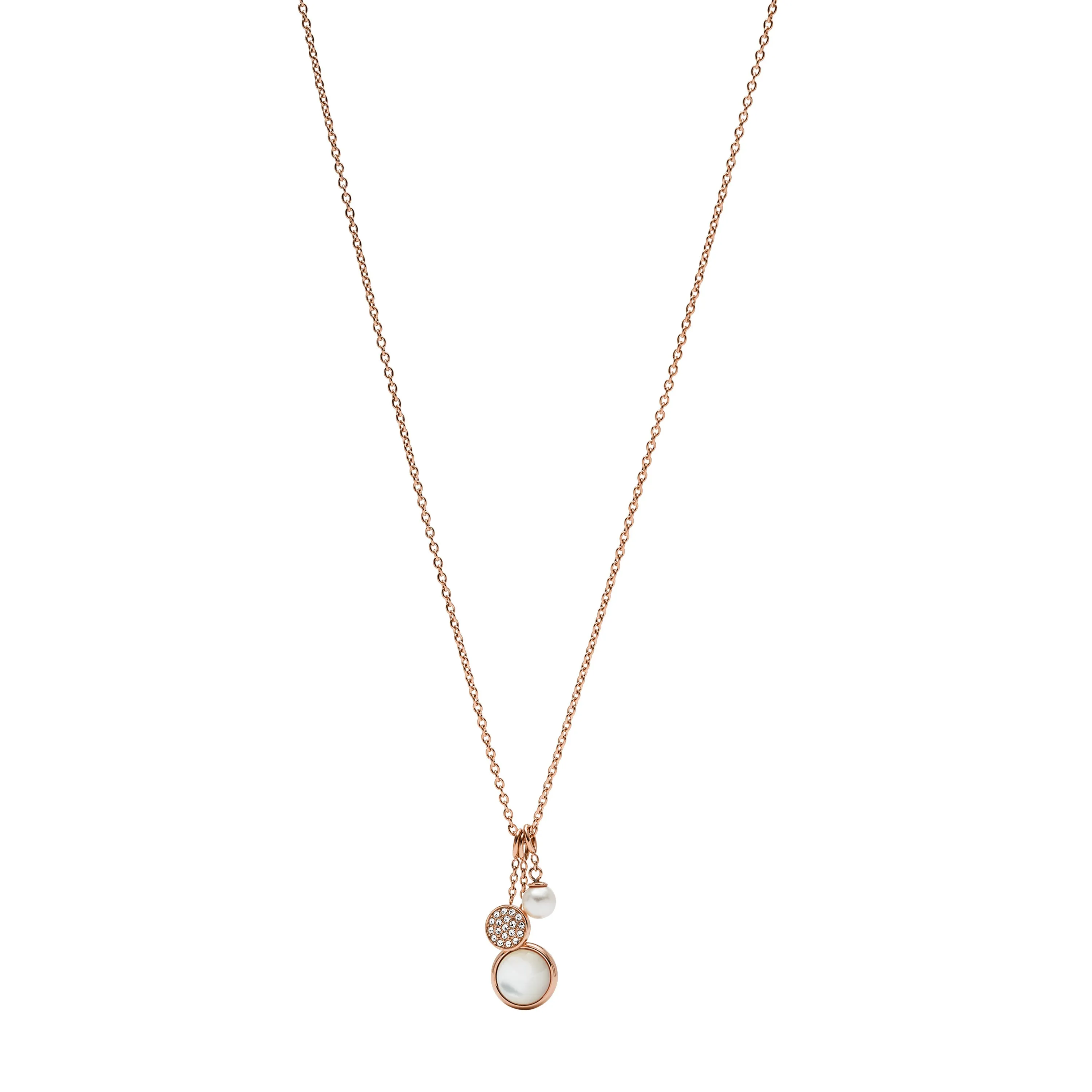 Fossil Necklace Shimmery Light  - JF02960791