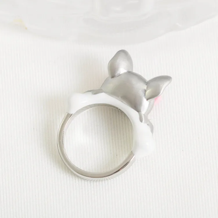 Francois French Bulldog Ring (Silver)