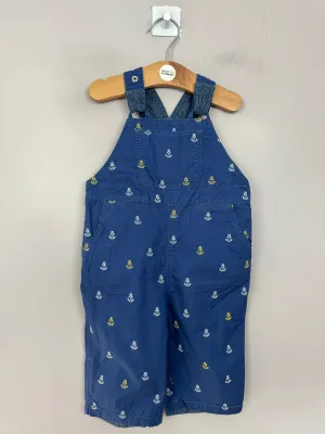 Frugi reversible anchor dungarees 3-6m