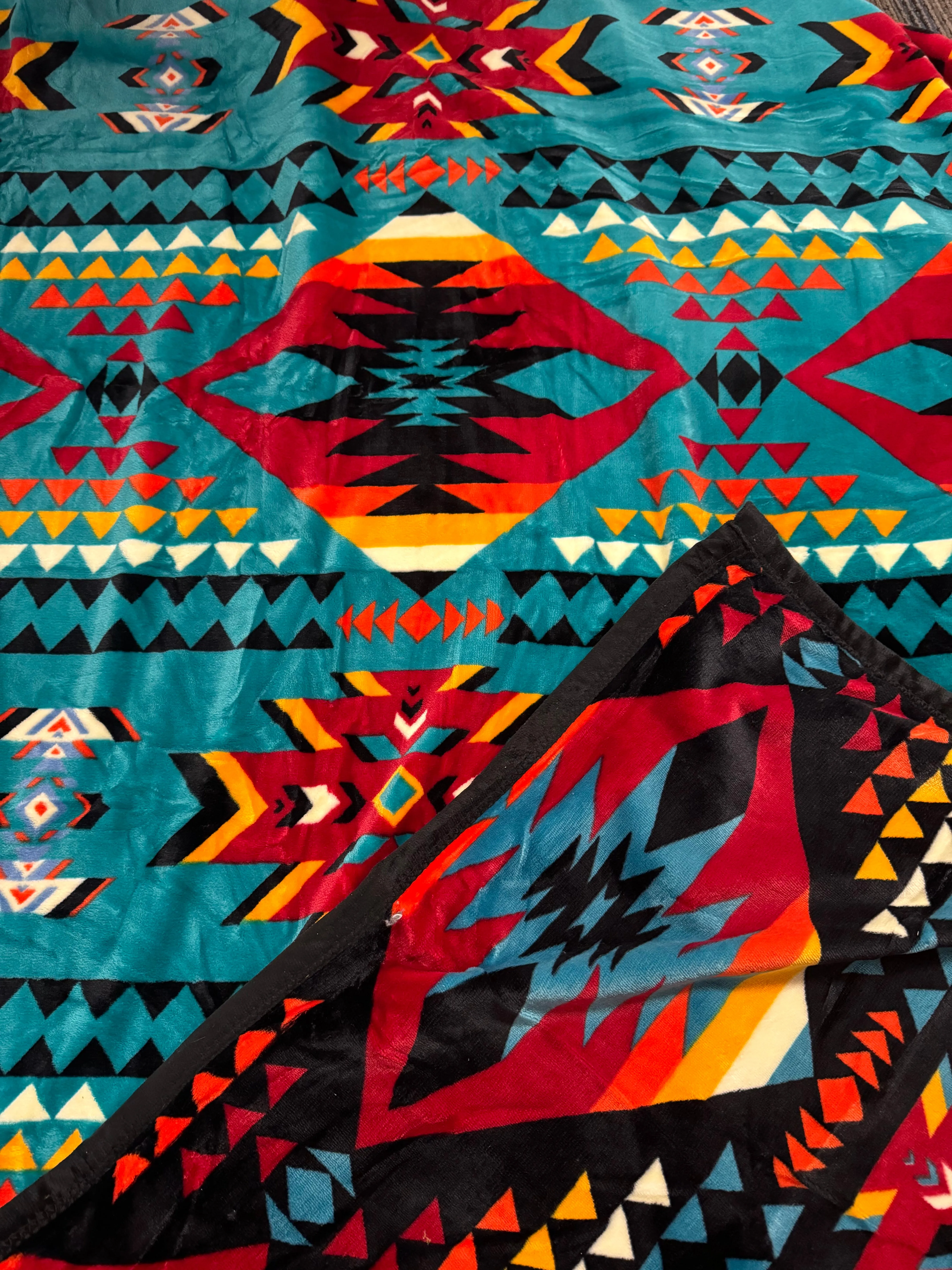 Full Size(60”x80”) Aztec Fleece Blanket-Multiple Colors Available