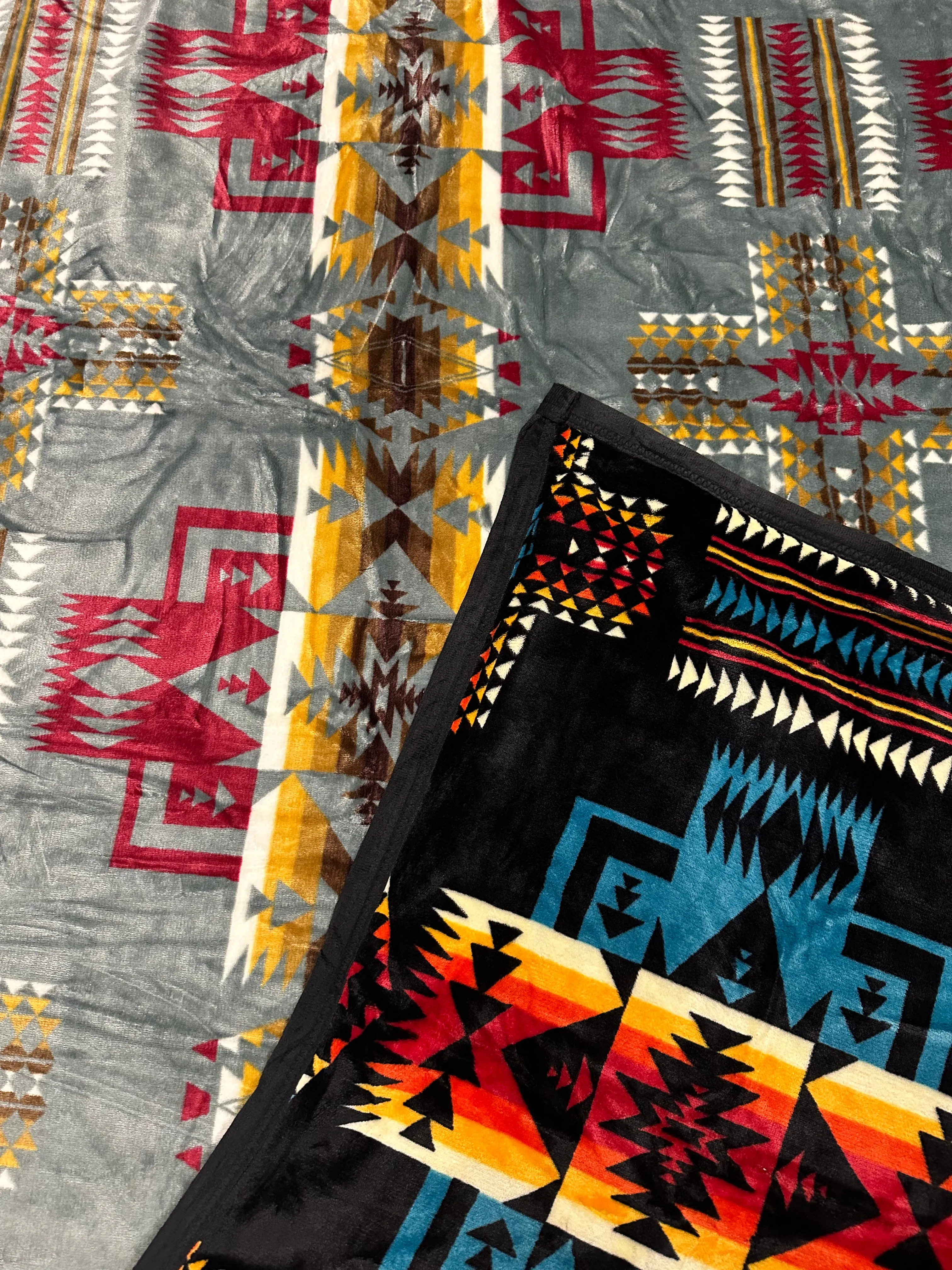Full Size(60”x80”) Aztec Fleece Blanket-Multiple Colors Available