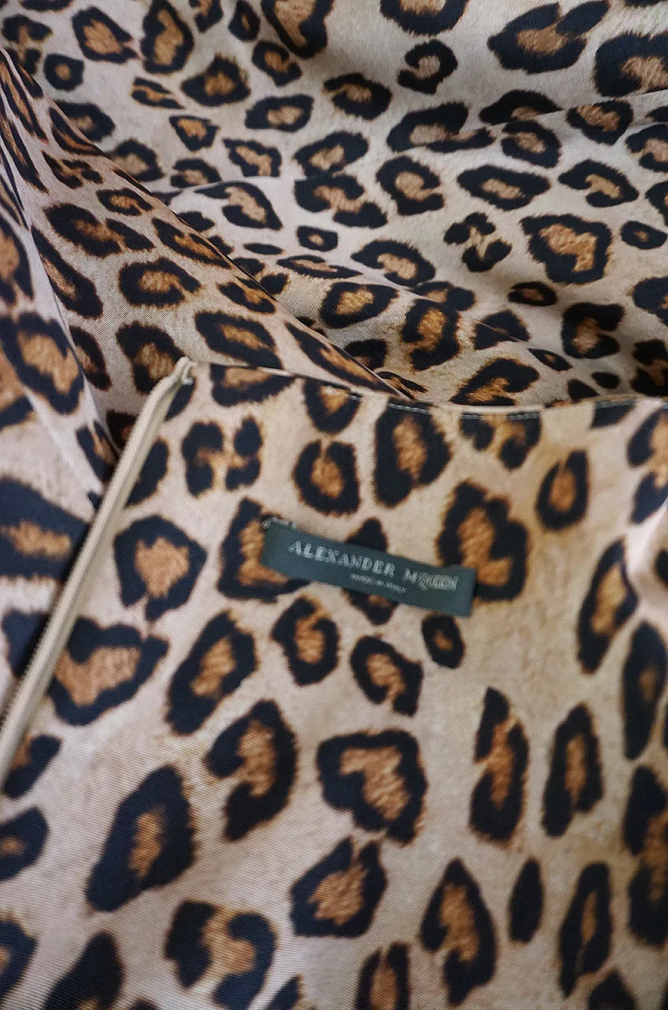 F/W 2005 Alexander McQueen Runway Leopard Print Dress