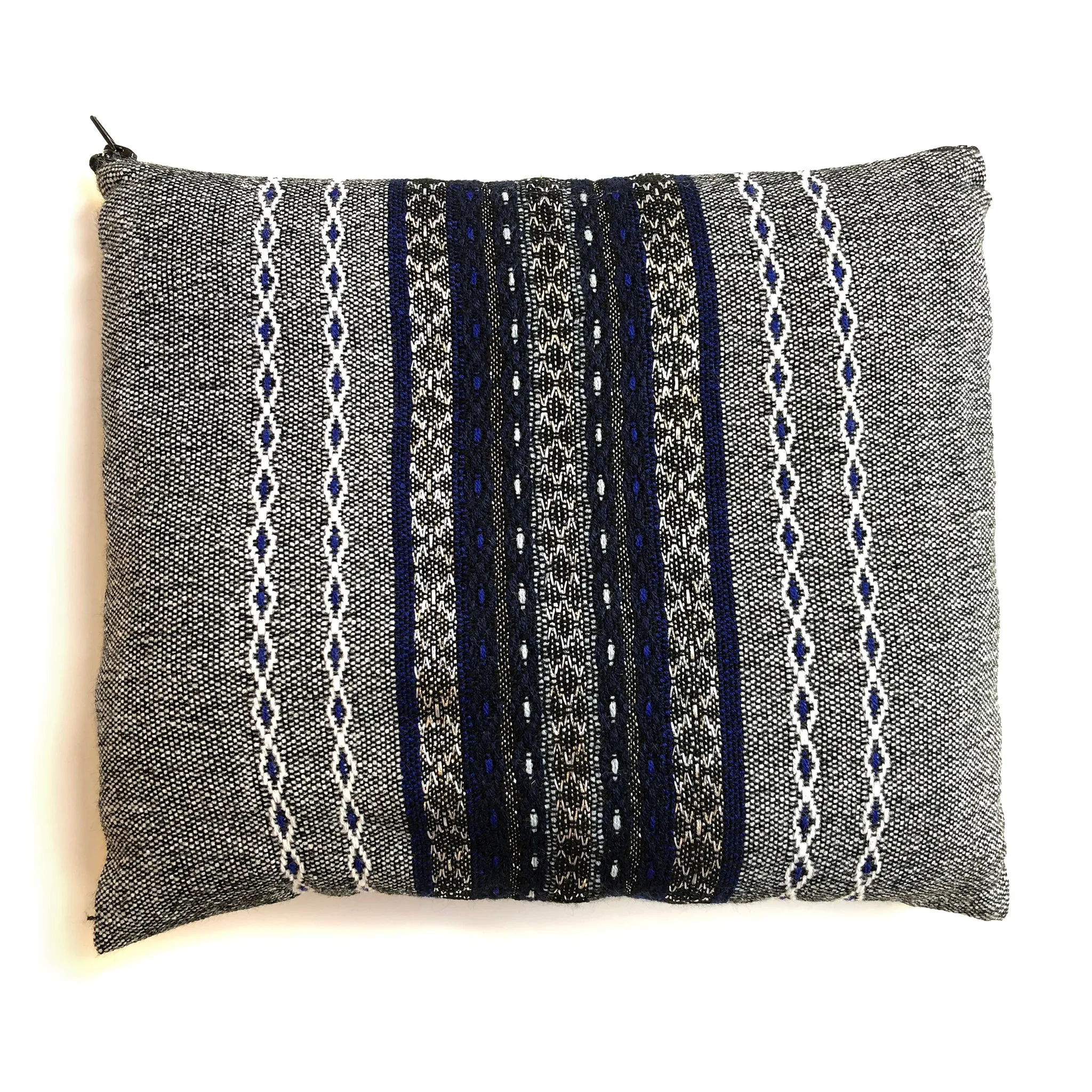 Gabrieli Premium - Wool Tallit - Blue & Silver on Gray