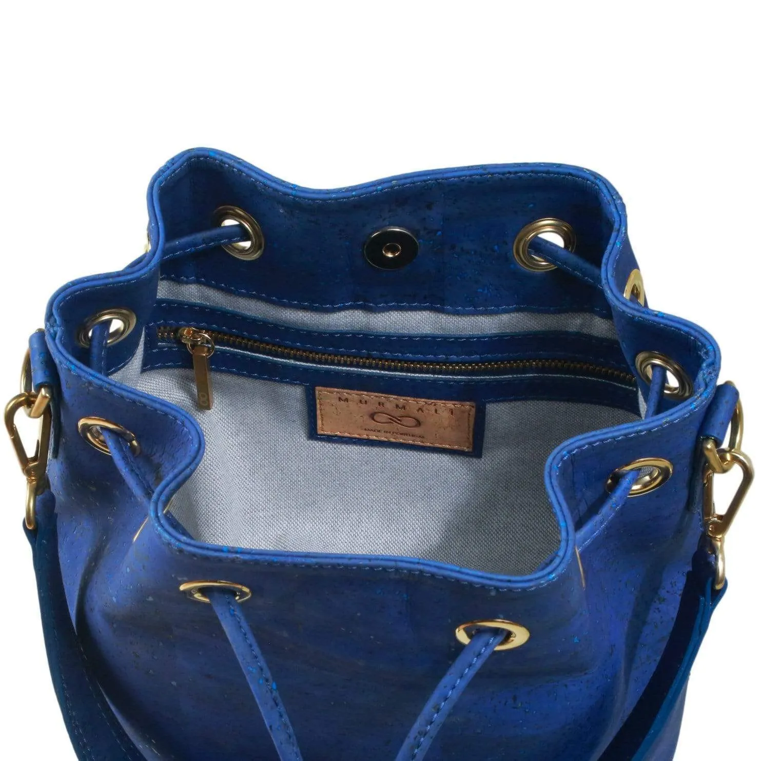 Gamma Handcrafted Cork Vegan Bucket Backpack | Navy