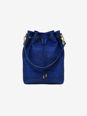 Gamma Handcrafted Cork Vegan Bucket Backpack | Navy