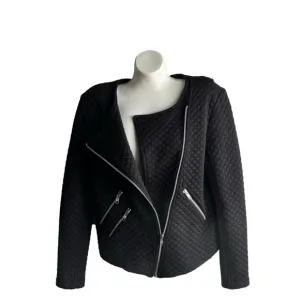 Generation Love quilted moto jacket with off center zip.