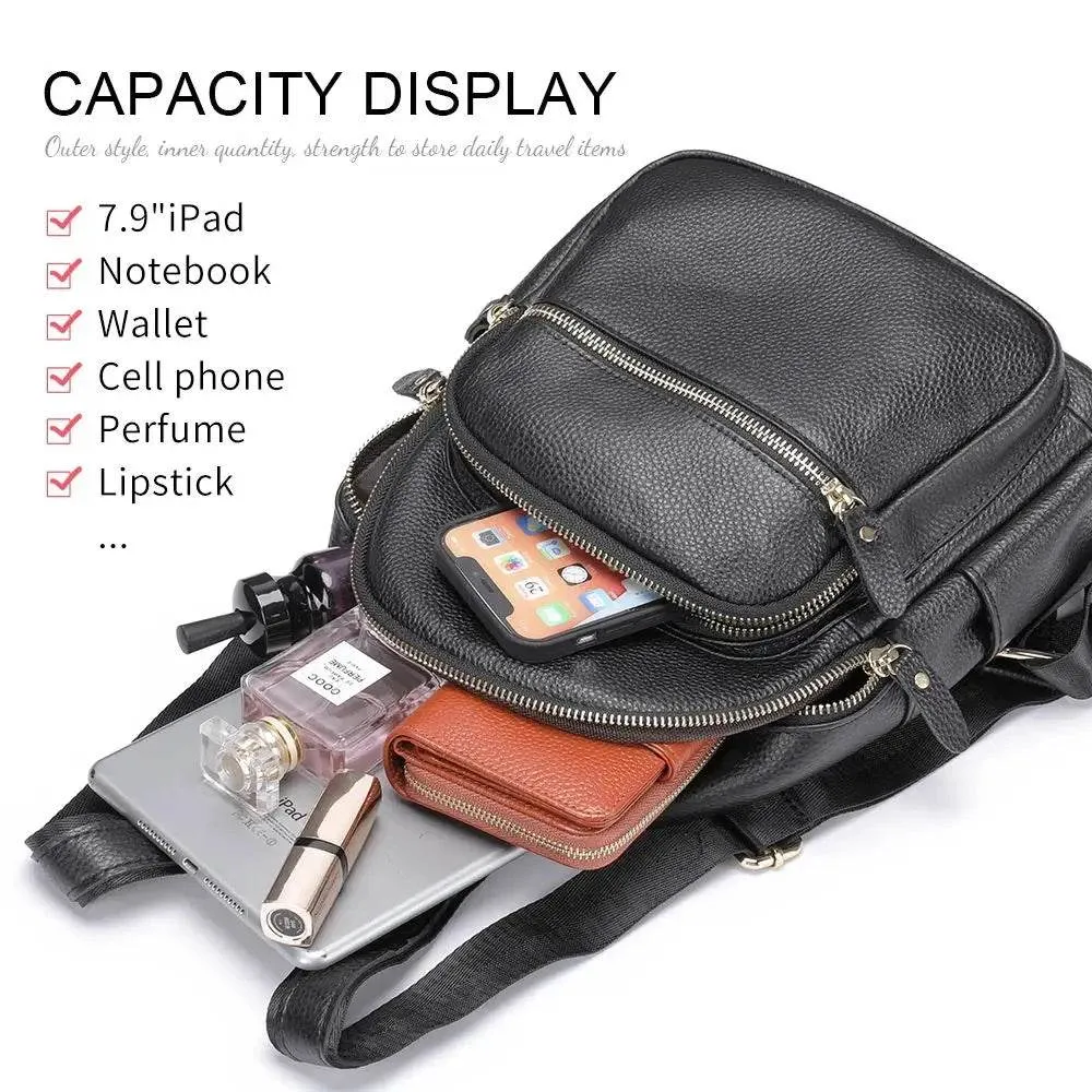 Genuine Leather Women’s Backpack for Travel & School Backpack