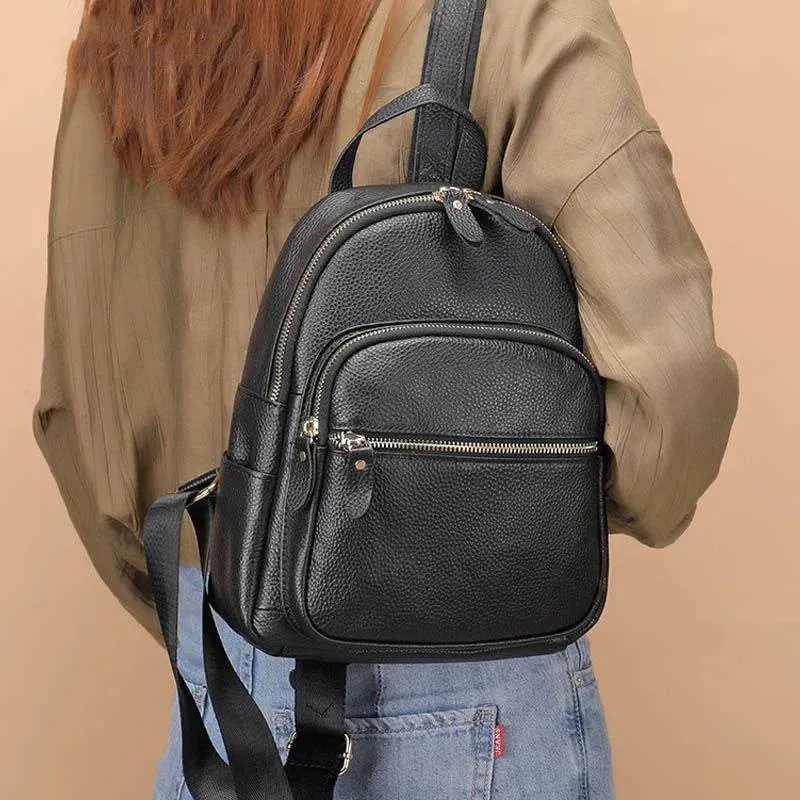 Genuine Leather Women’s Backpack for Travel & School Backpack
