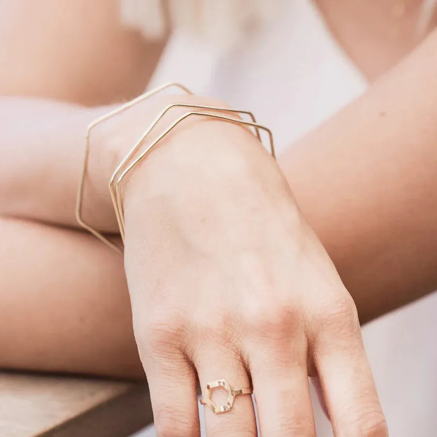 Geo Bangles Rhodium