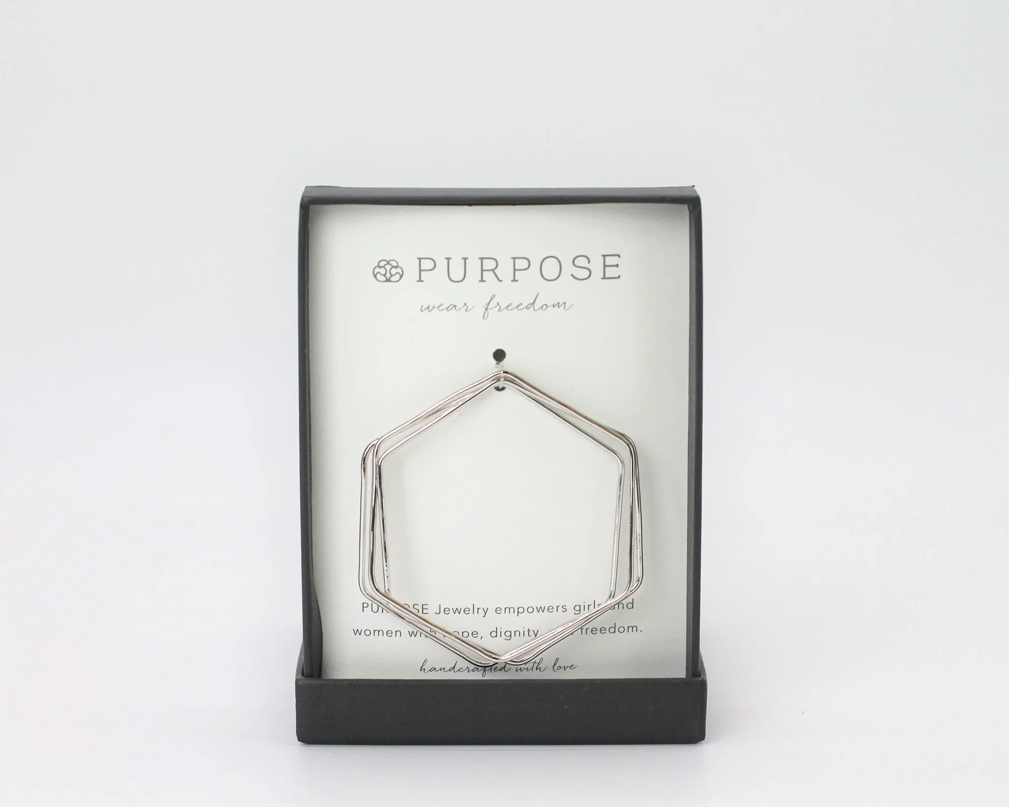 Geo Bangles Rhodium