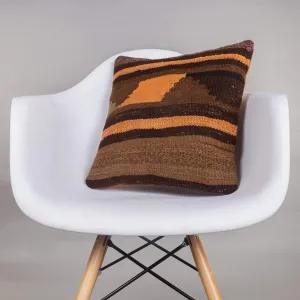 Geometric Brown Kilim Pillow Cover 16x16 4671