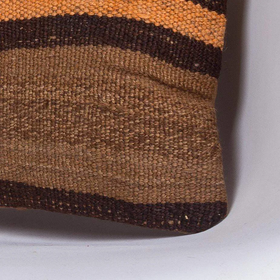 Geometric Brown Kilim Pillow Cover 16x16 4671