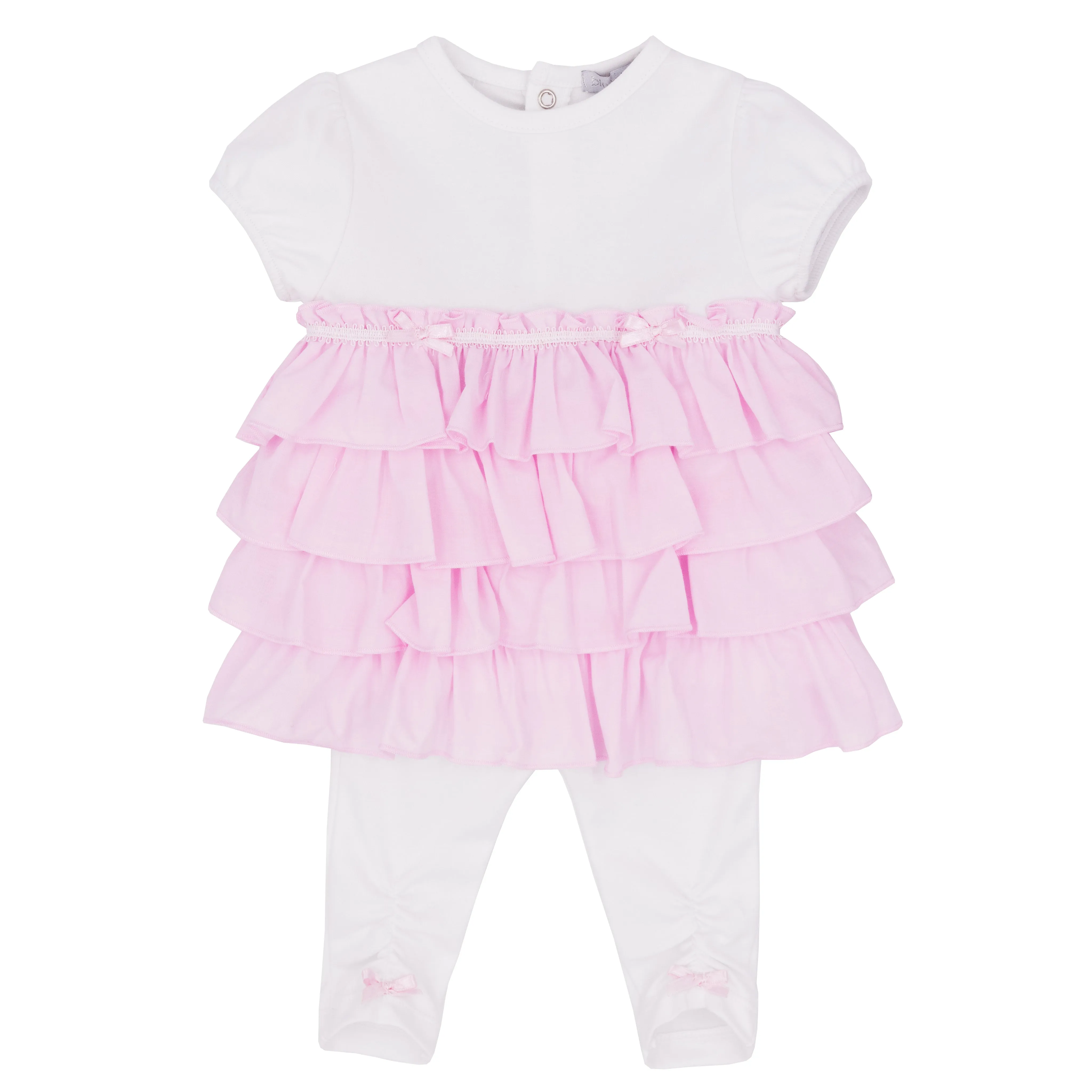 Girls tunic and legging with woven frill body