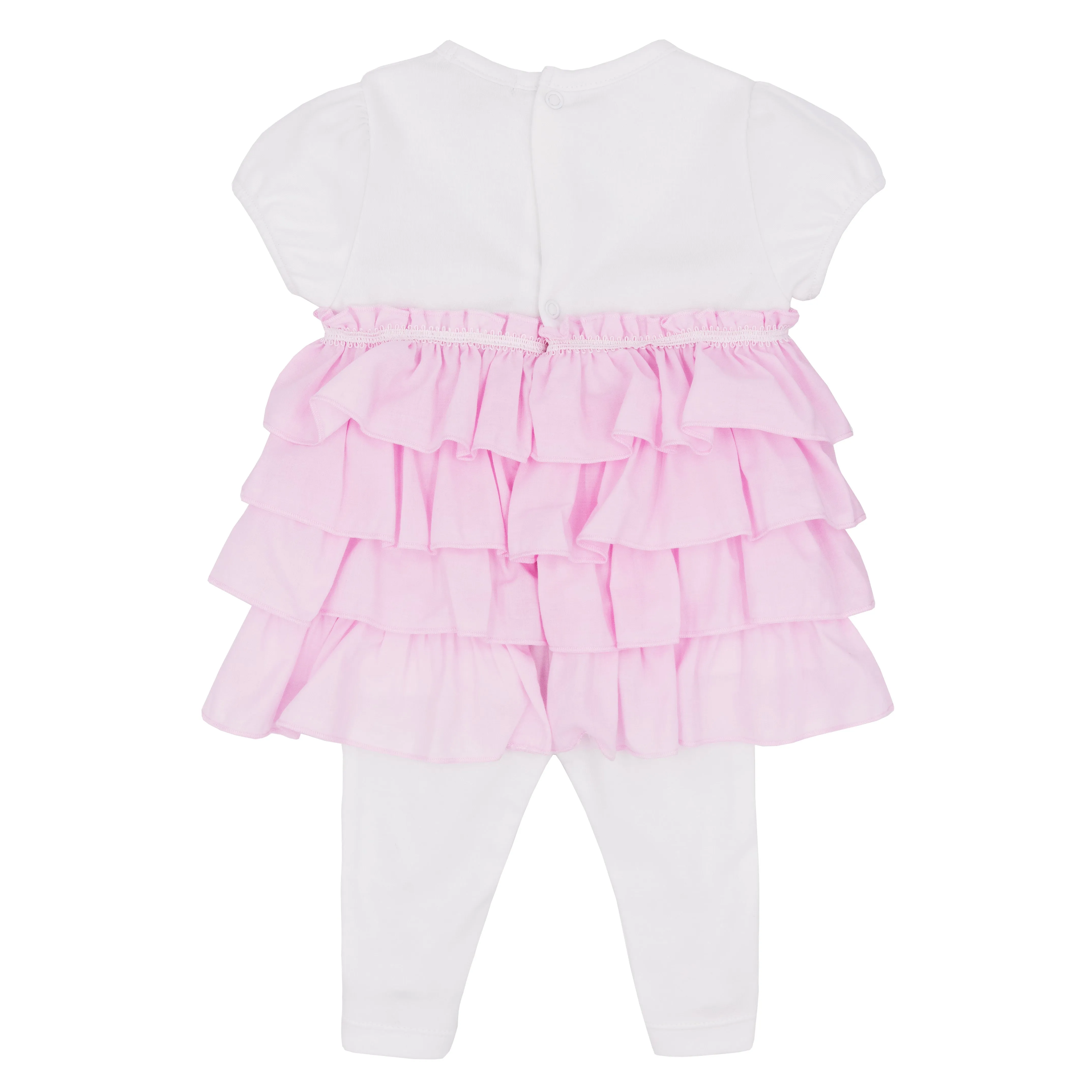 Girls tunic and legging with woven frill body