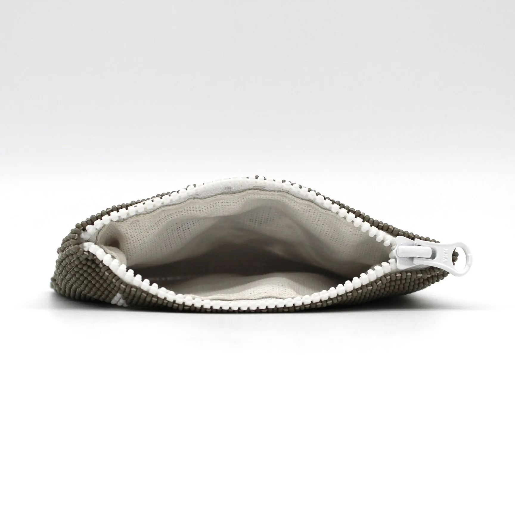 Glass Bead Coin Purse - CAT WHITE
