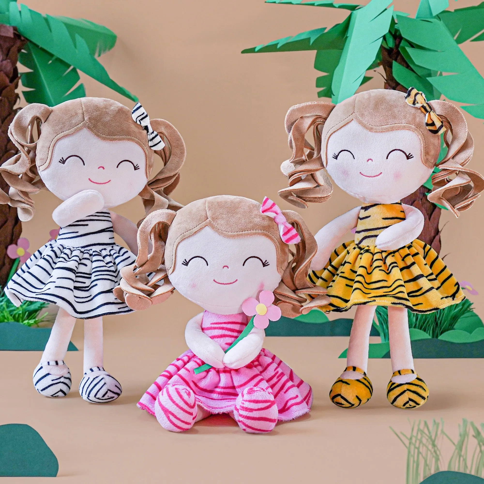 Gloveleya 12-inch Personalized Plush Jungle Animal Doll Series