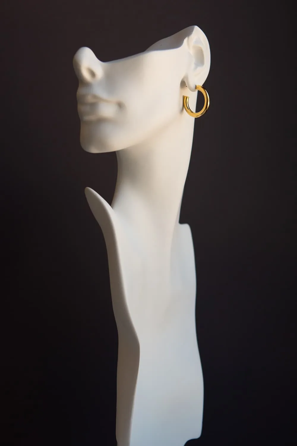 Gold Medium Thick Hoop Earrings