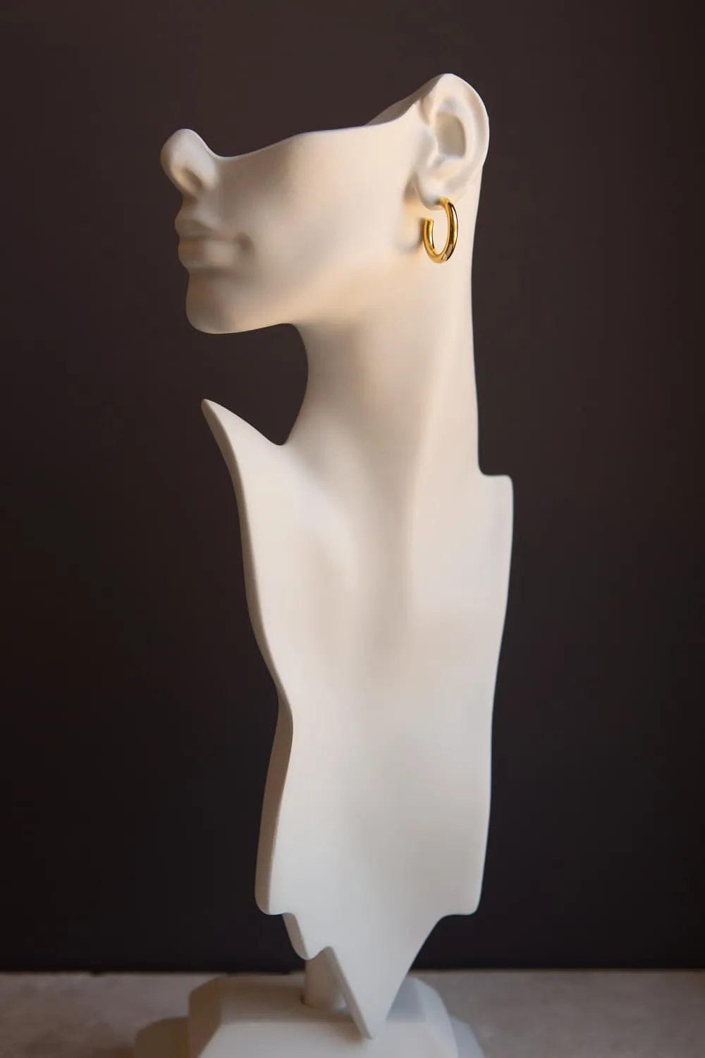 Gold Medium Thick Hoop Earrings