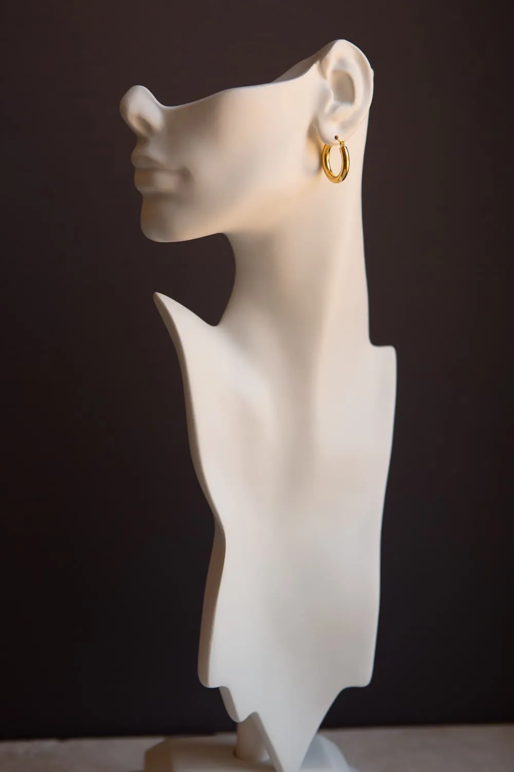 Gold Small Thick Hoop Earrings