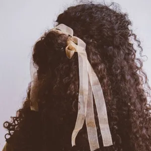 Golden Shimmer Bow Hair Tie