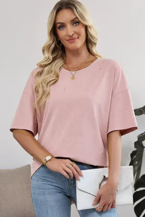 Gossamer Pink Shimmery Stars Oversized T Shirt
