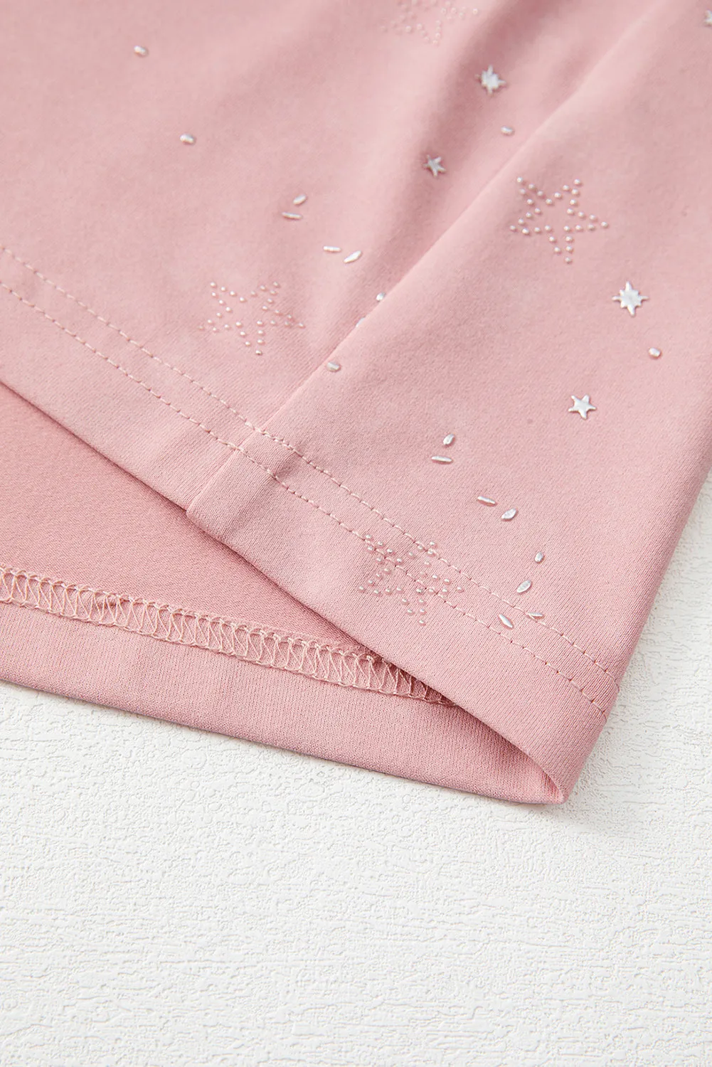 Gossamer Pink Shimmery Stars Oversized T Shirt