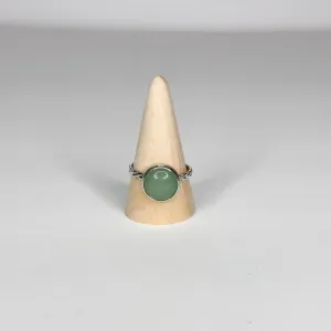 Green Aventurine Textured Weave Ring | Size 13