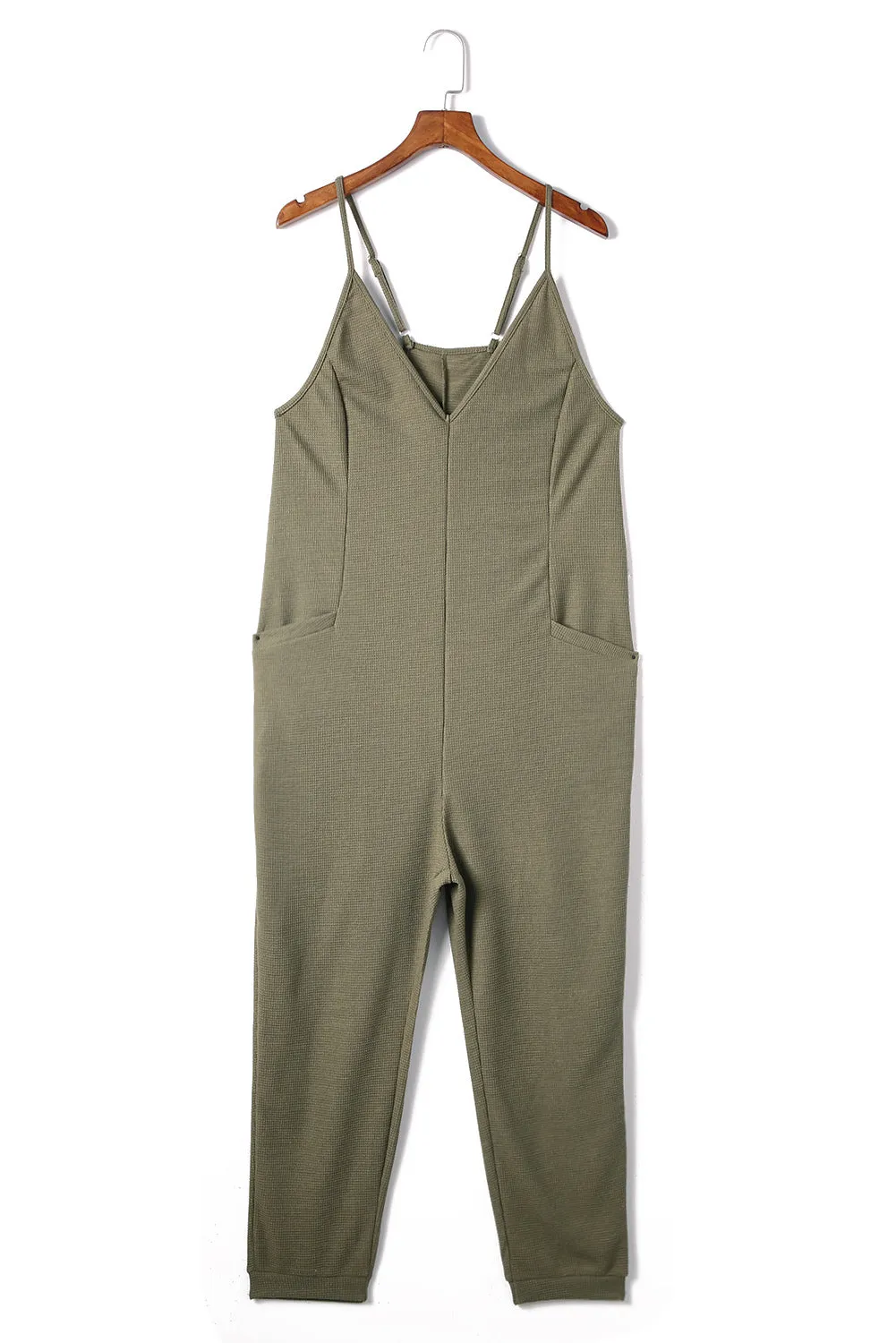Green Textured Jumpsuit