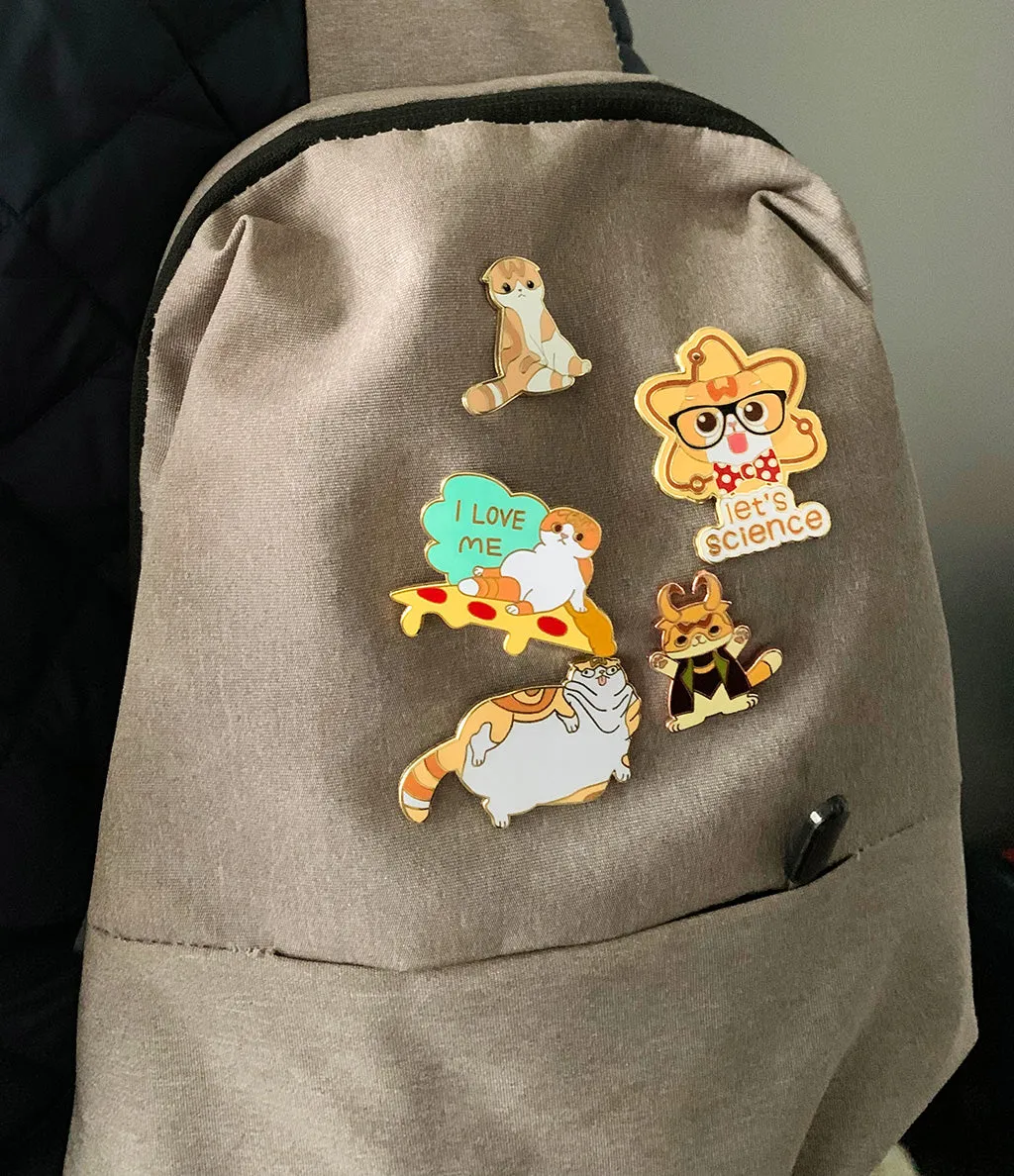 Grey Tabby Cat Enamel Pin