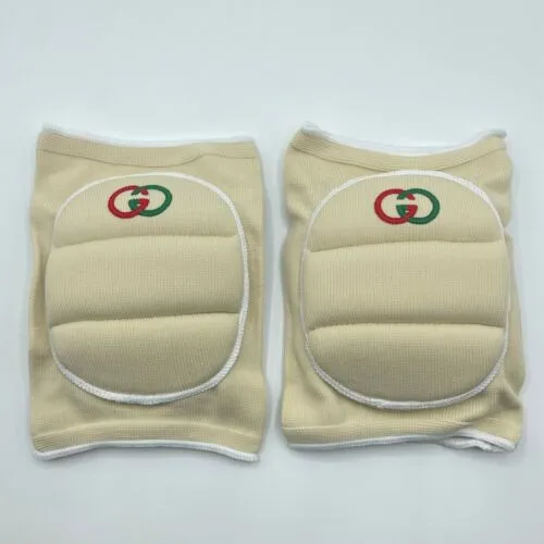 Gucci Ivory GG Logo Knee Pads