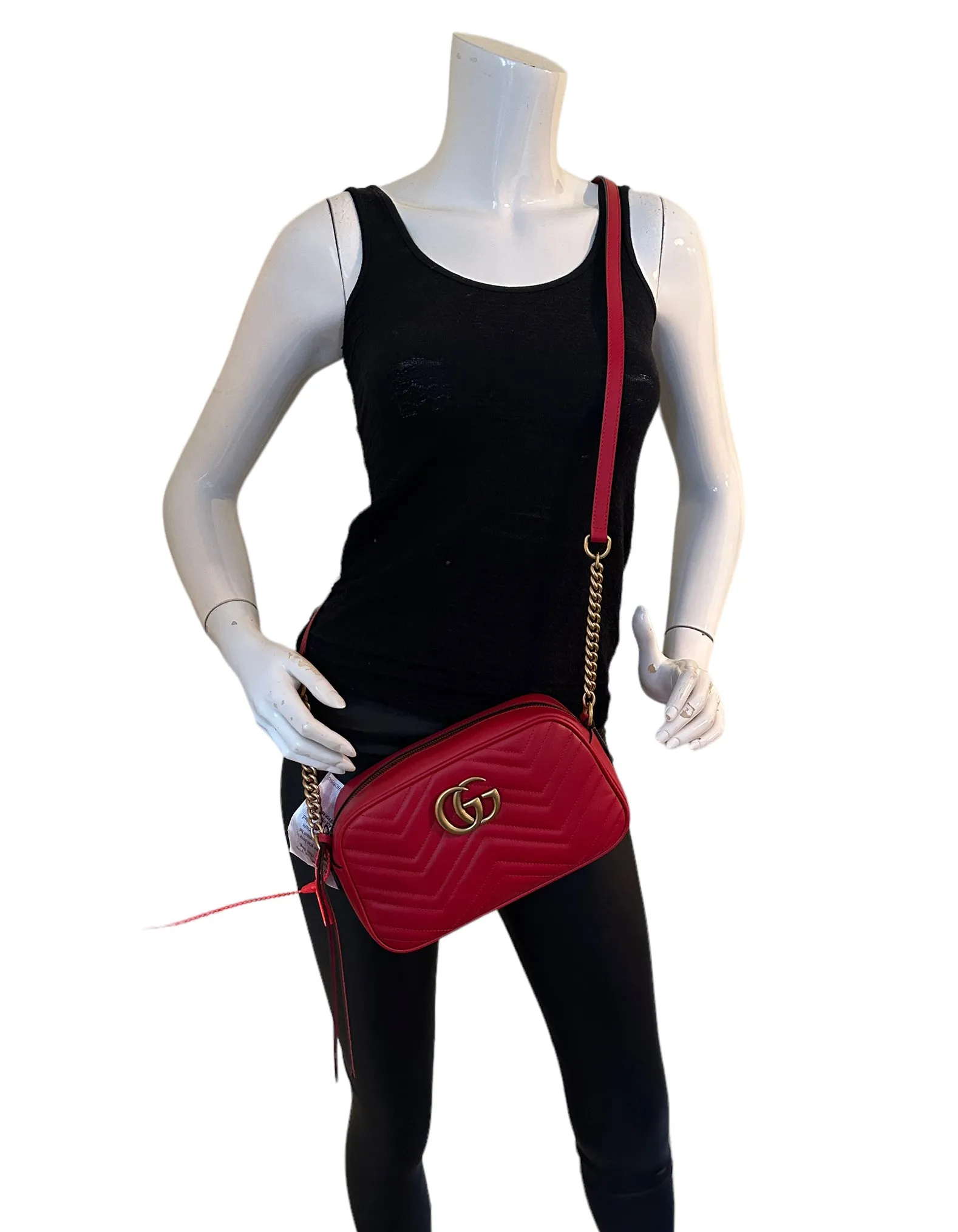 Gucci NEW Red GG Marmont Crossbody Bag