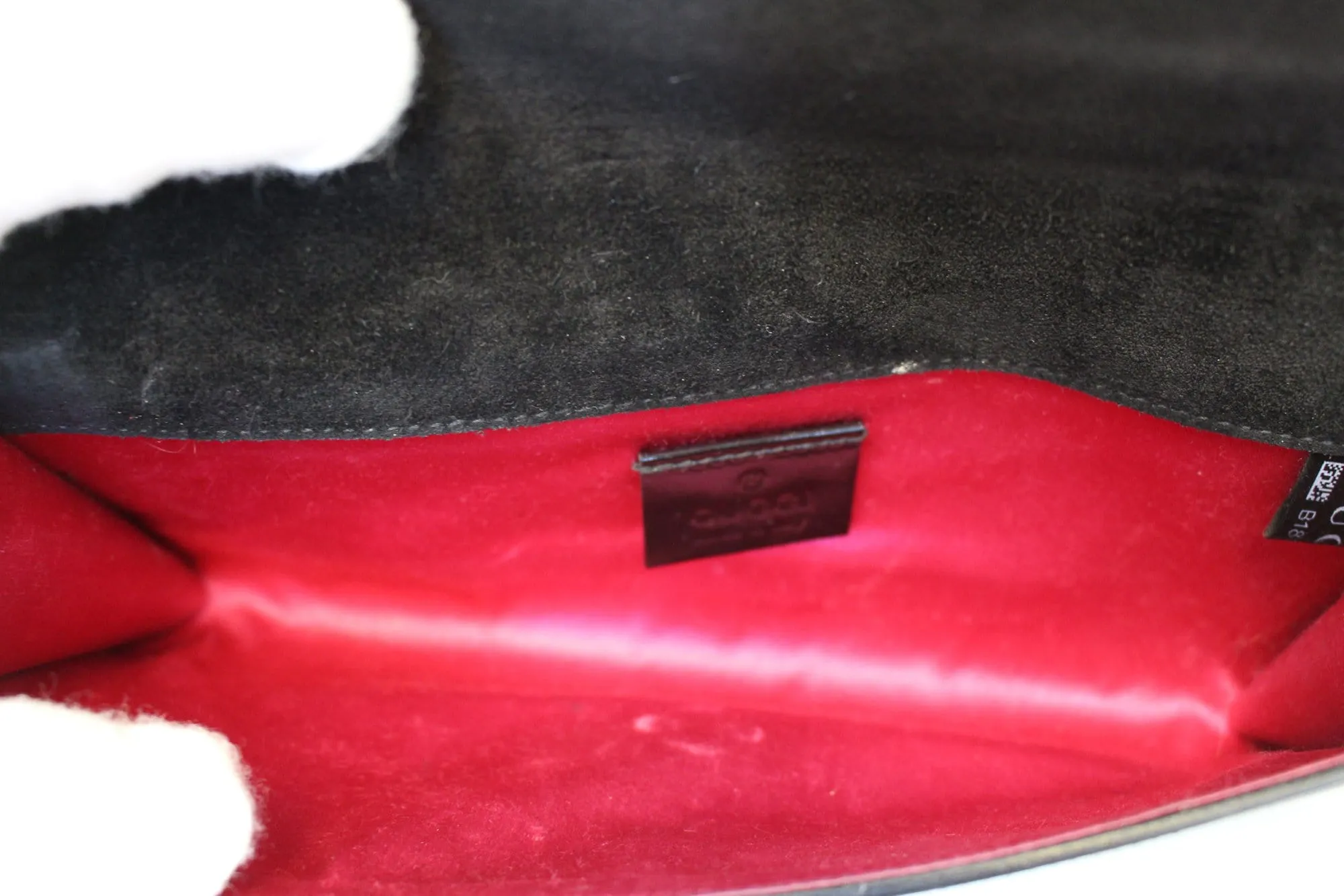 GUCCI Patent Leather Black Romy Clutch Wallet 181544