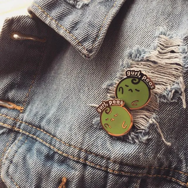 Gurl Peas - Cute Food Puns - Pin