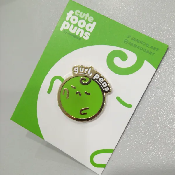 Gurl Peas - Cute Food Puns - Pin