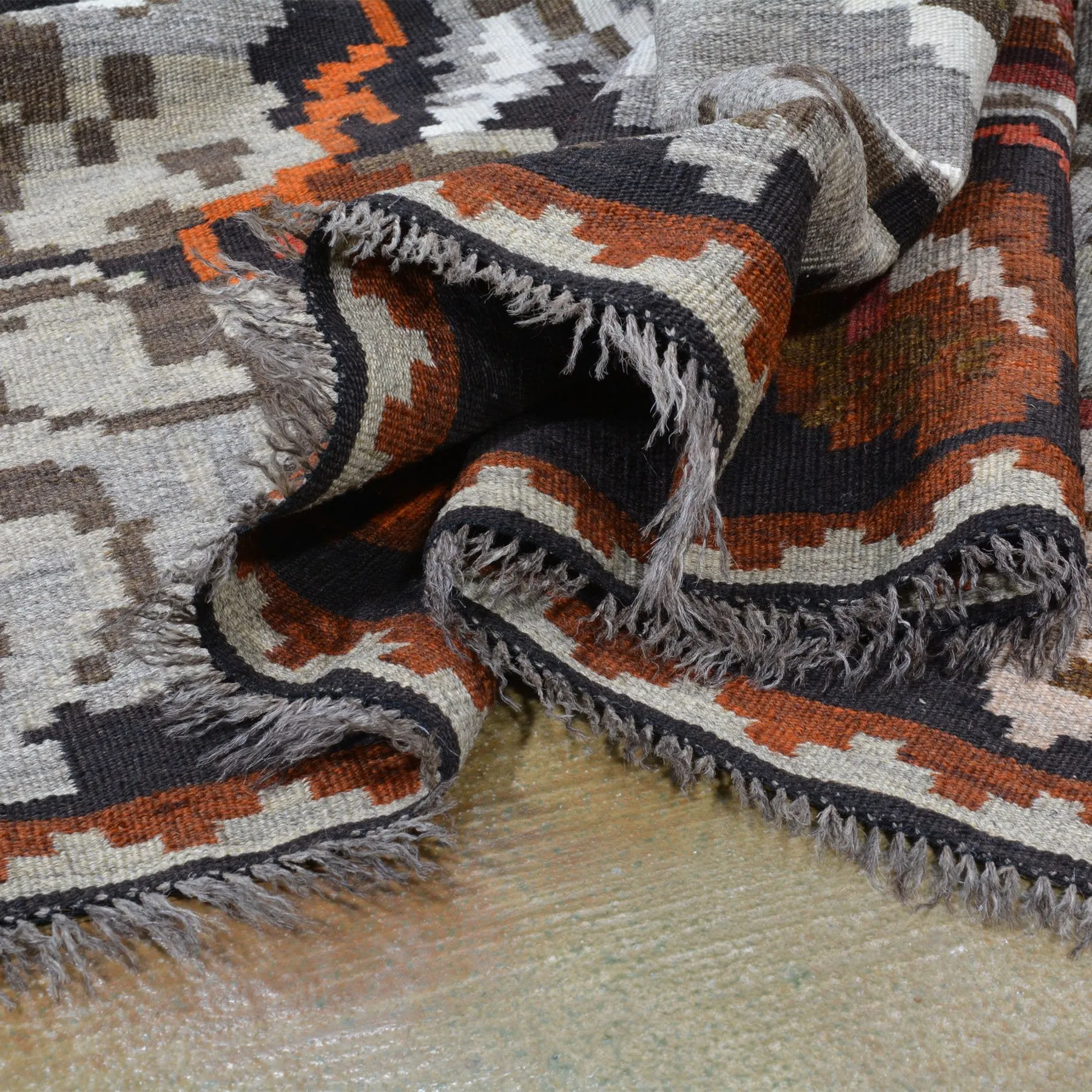 Hand-Woven Moldavian Reversible Kilim Wool Rug (Size 6.1 X 9.5) Brral-4134