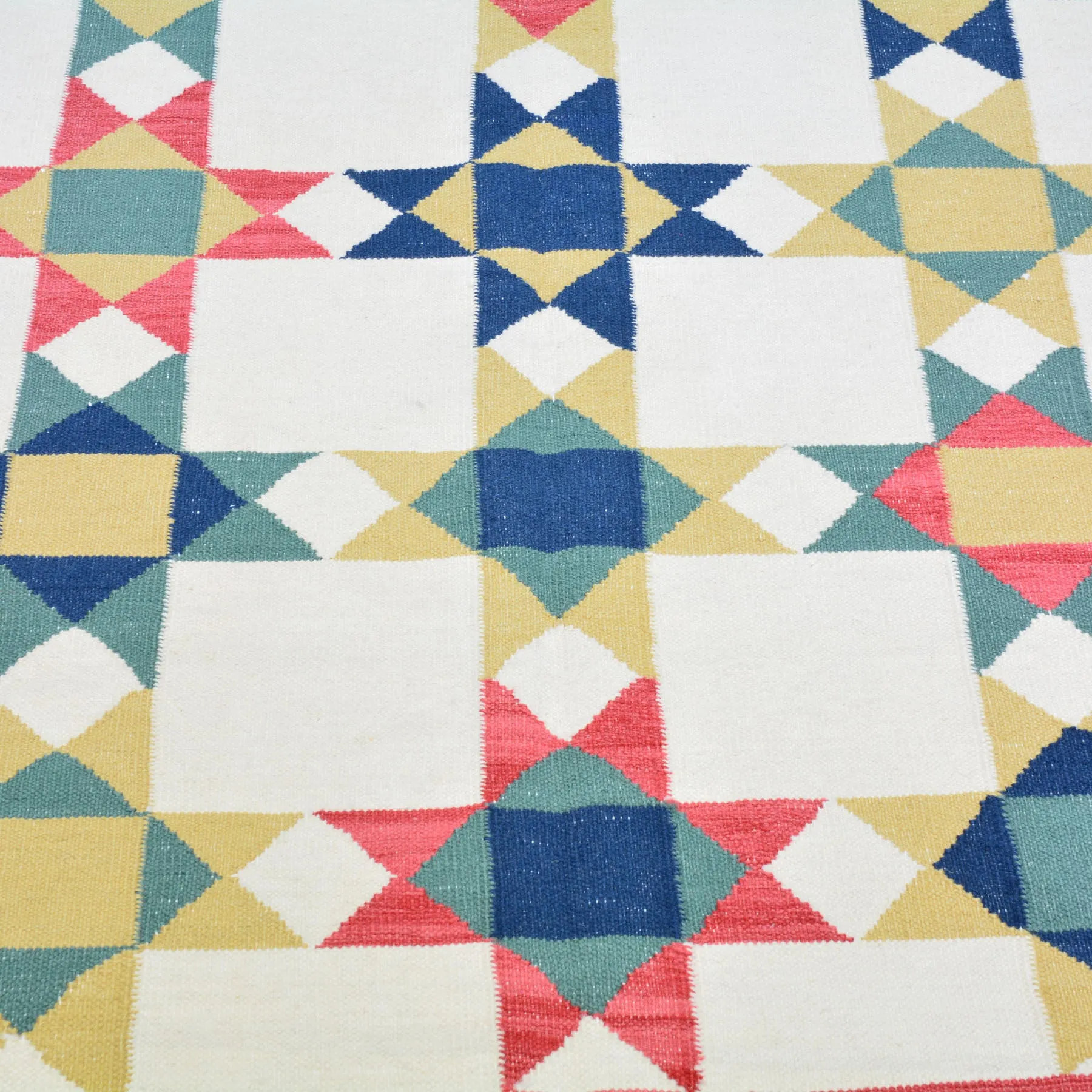 Hand-Woven Southwestern Design Handmade Flatweave Wool Rug (Size 7.11 x 11.7) Cwral-6957