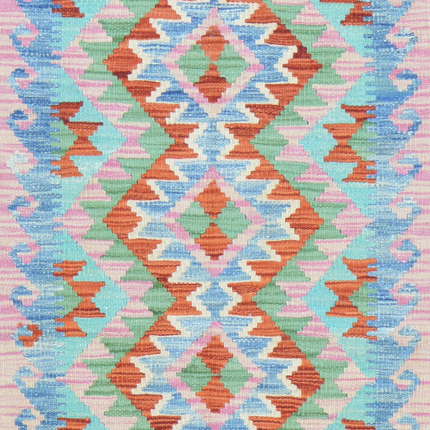 Hand-Woven Southwestern Design Kilim Handmade Wool Rug (Size 1.11 X 2.9) Cwral-9444
