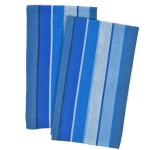 Hand Woven Striped Kitchen Towels | Stormy Blues