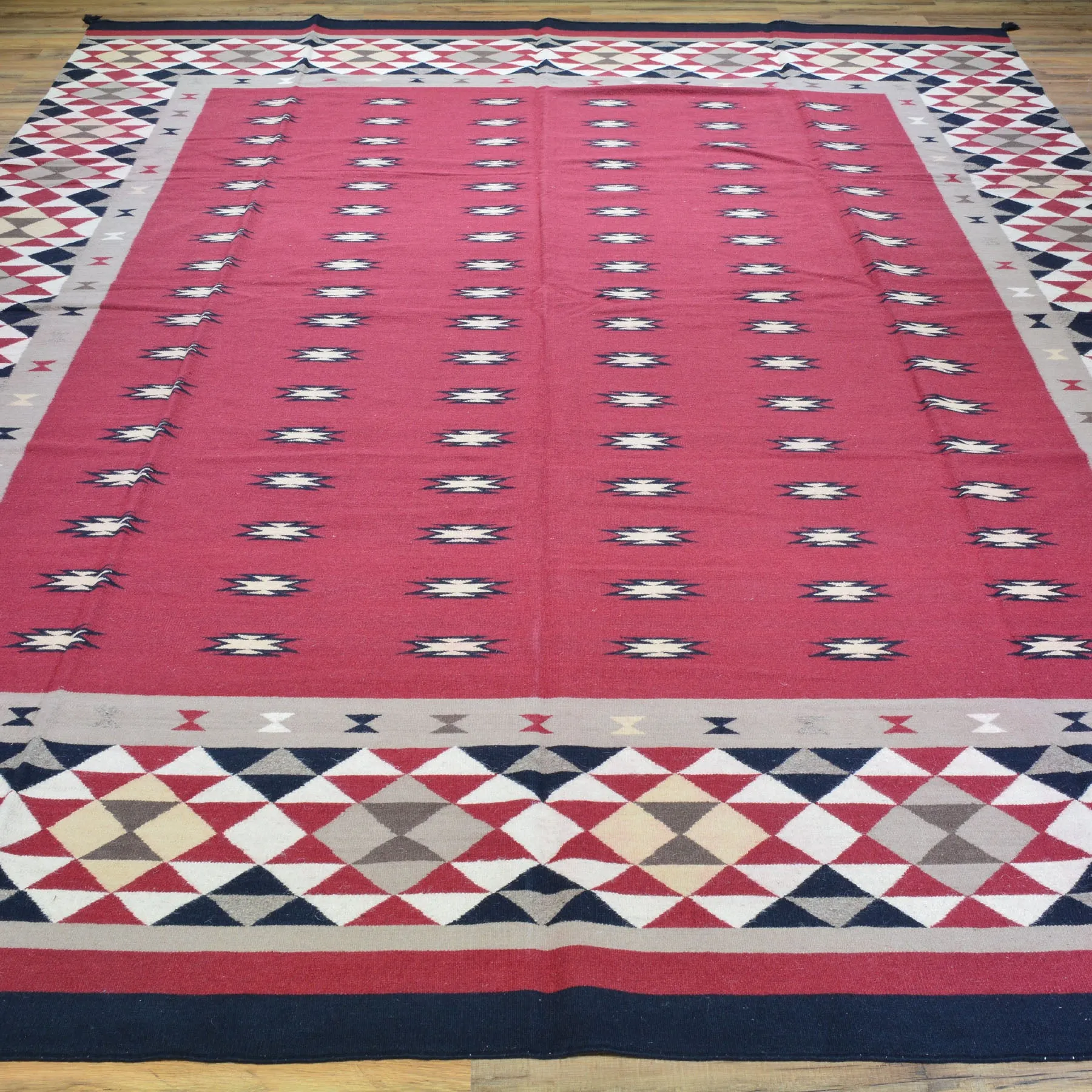 Hand-Woven Tribal Navajo Style Handmade Wool Rug (Size 9.0 X 12.0) Cwral-6942