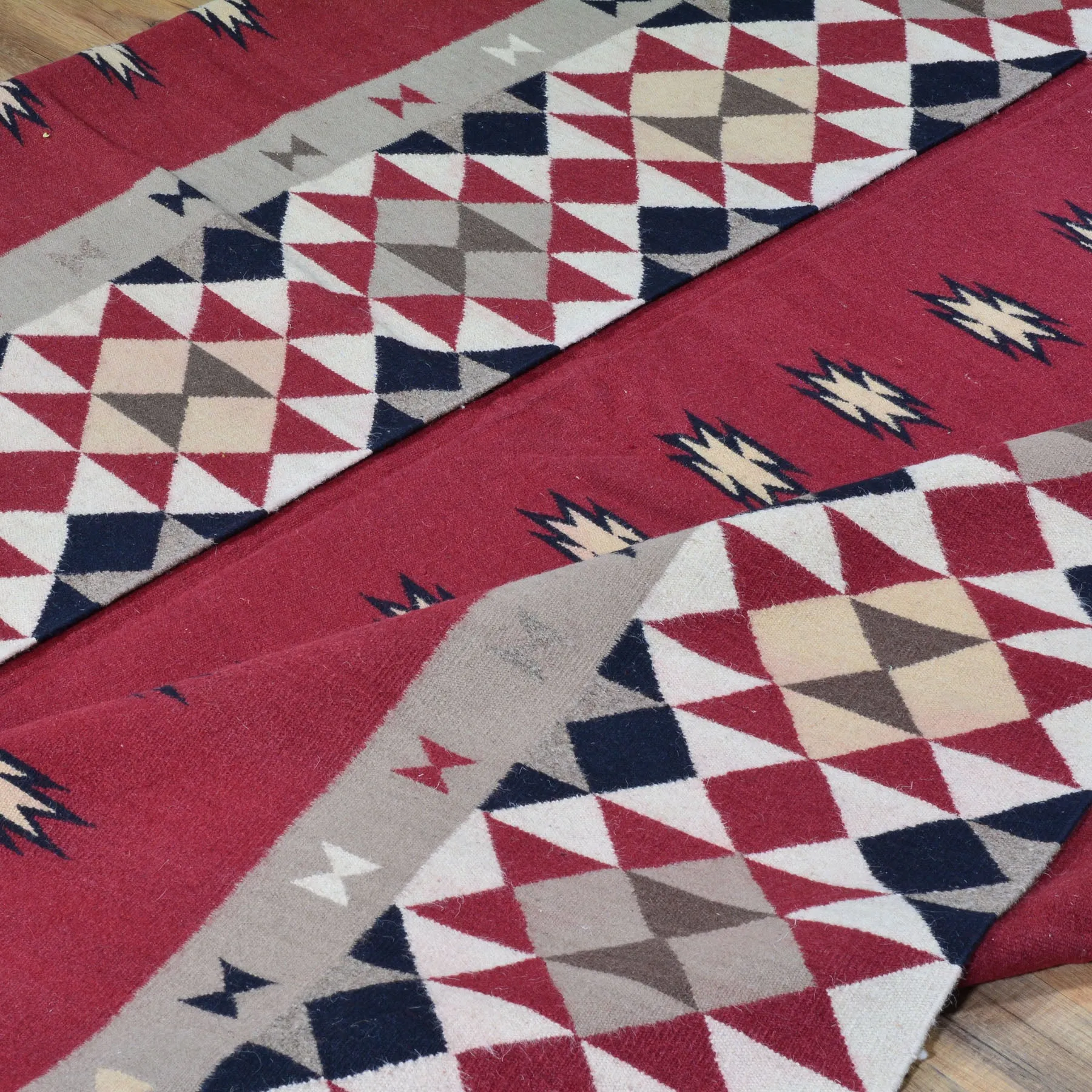 Hand-Woven Tribal Navajo Style Handmade Wool Rug (Size 9.0 X 12.0) Cwral-6942