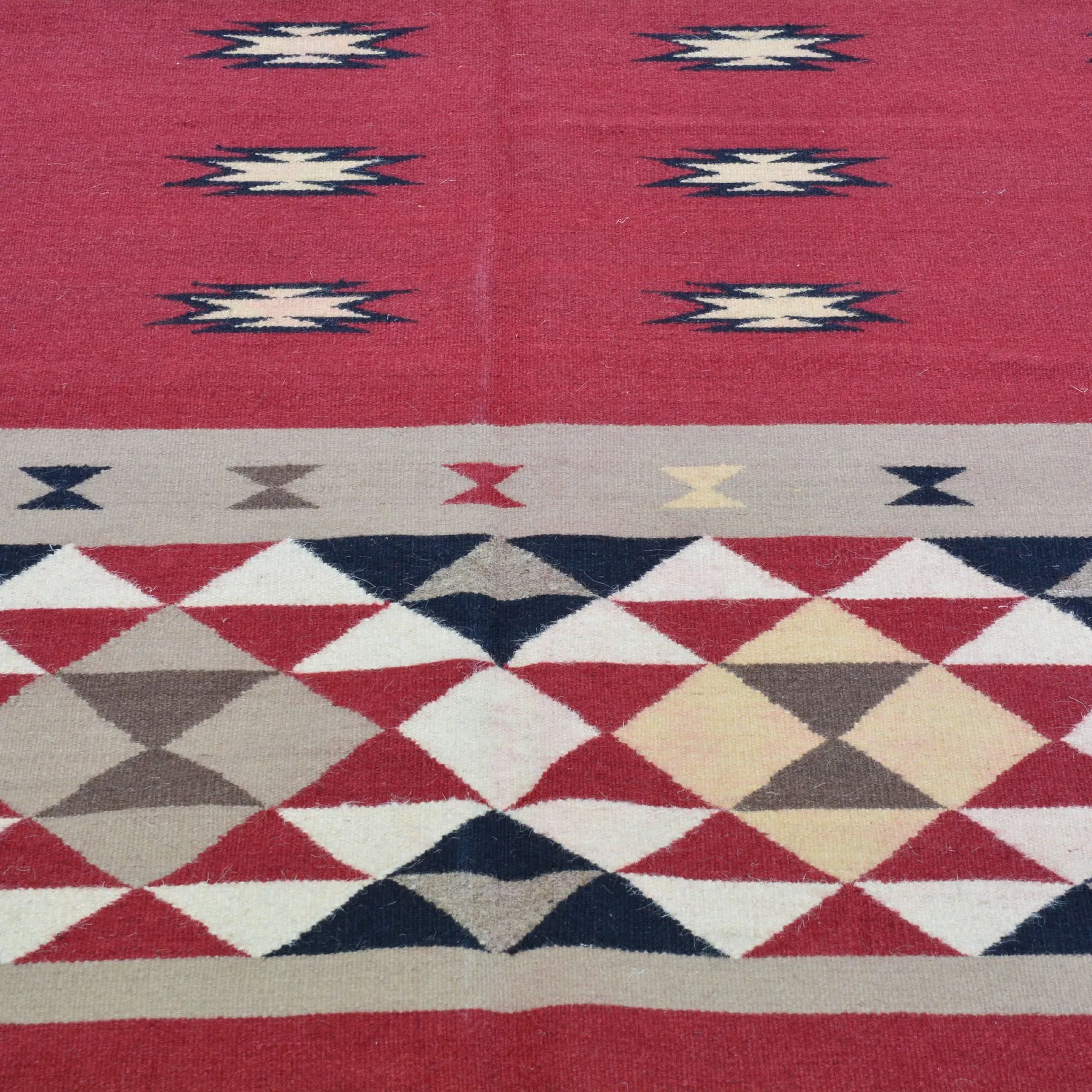Hand-Woven Tribal Navajo Style Handmade Wool Rug (Size 9.0 X 12.0) Cwral-6942