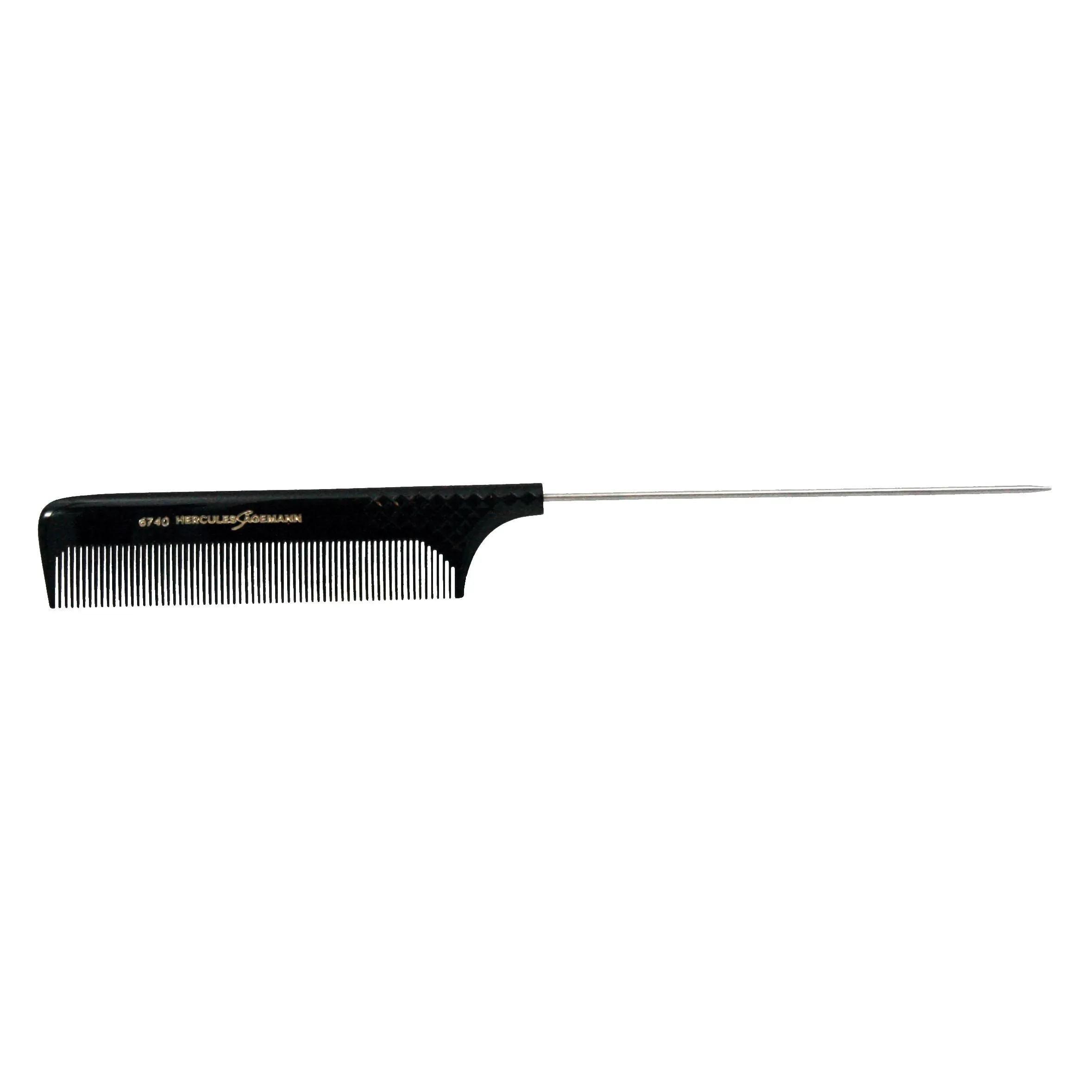 Hard Rubber, 9in Pin Tail Fine Tooth Comb, Hercules Sagemann 6740