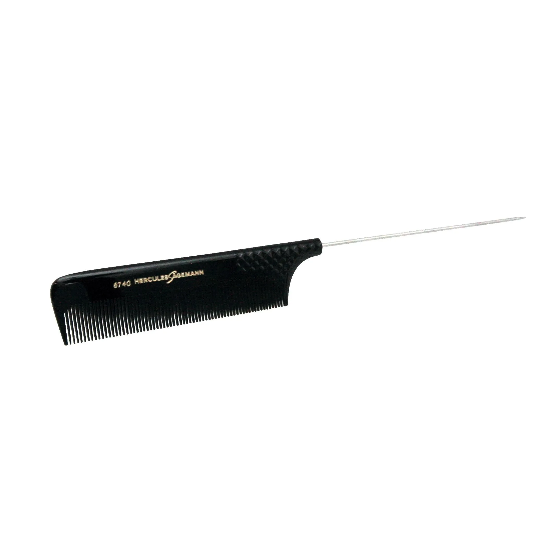 Hard Rubber, 9in Pin Tail Fine Tooth Comb, Hercules Sagemann 6740