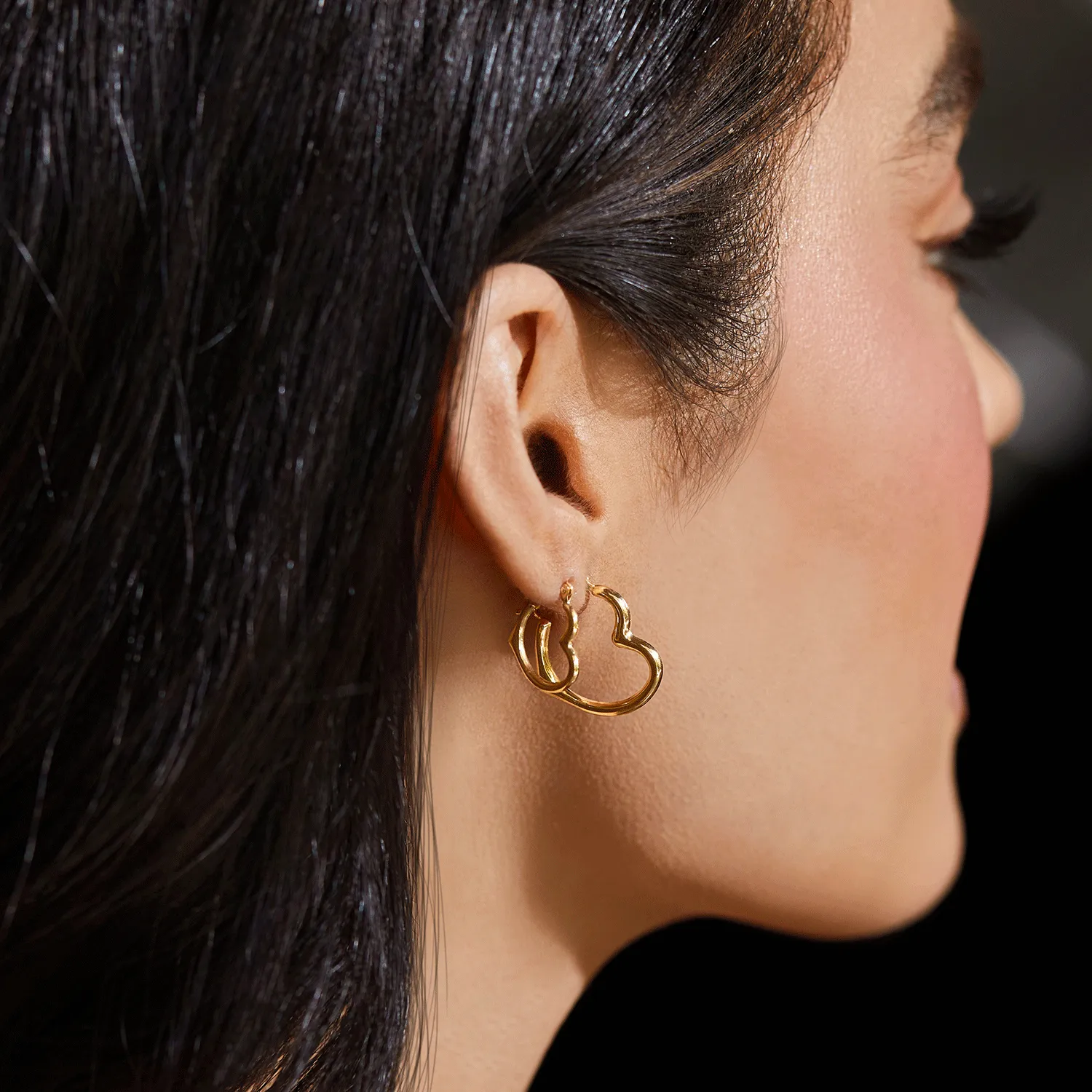 Heart Hoop Earrings