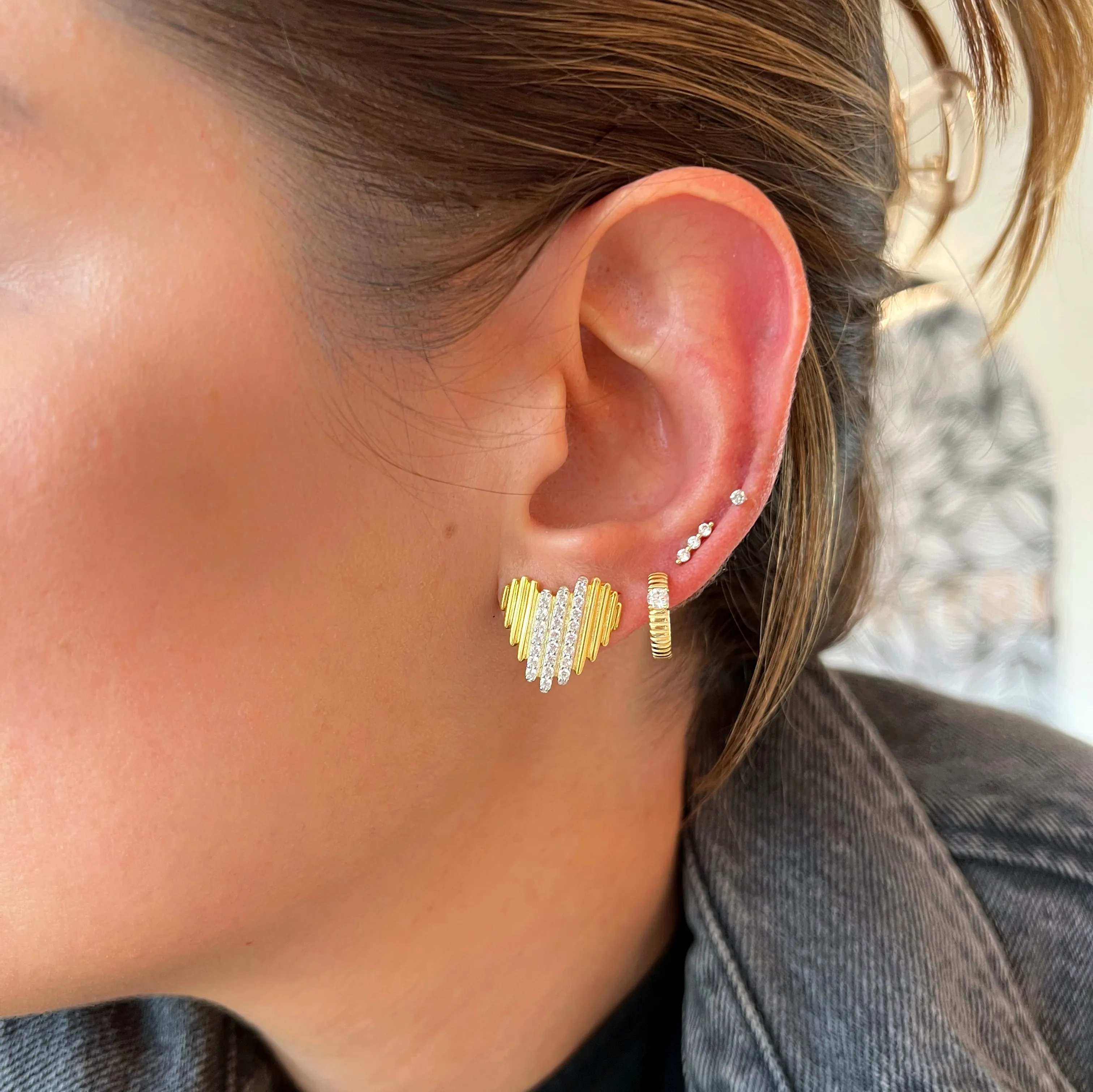 Heart Textured Earrings