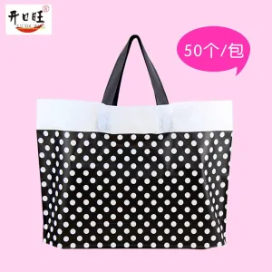 High grade black and white dot plastic clothing, handbags, thickening men and women's clothing store, packaging sling bag, gift